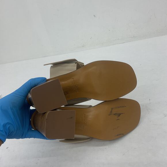 Banana Republic D'Orsay Womens Mule Heels Open Toe Cream Leather Size 8 Preowned - Picture 4 of 7